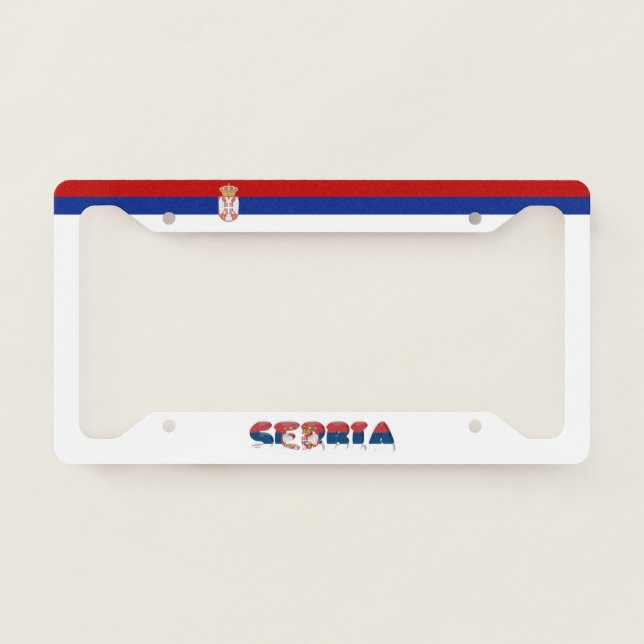 Serbian flag license plate frame (Front)