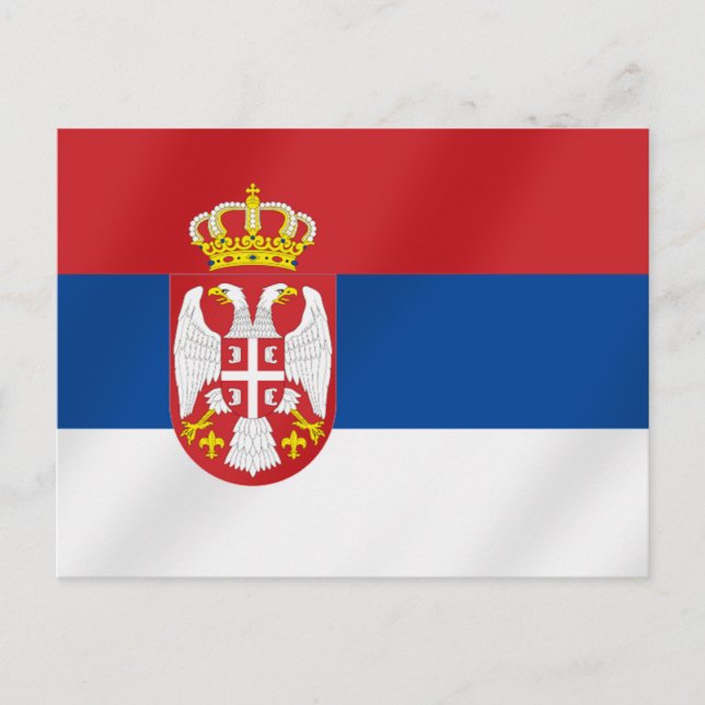 Serbian Flag of Serbia - Show off for Srbija Postcard (Front)