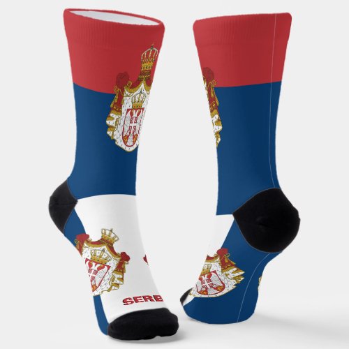 Serbian Flag Patriotic Sustainable Serbia Premium Socks