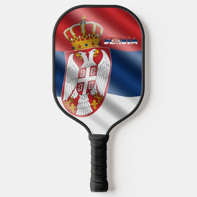 Serbian flag pickleball paddle (Front)