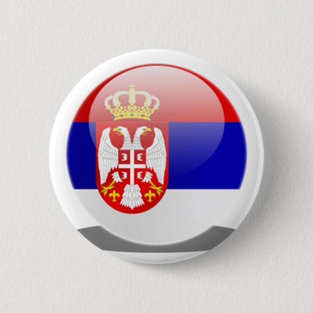 Serbian Flag Pinback Button (Front)