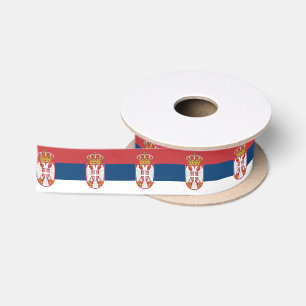 Serbian Flag Ribbon, patriotic Serbia Satin Ribbon