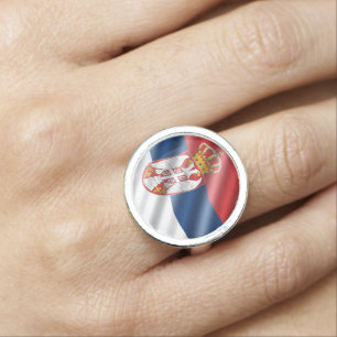 Serbian flag ring