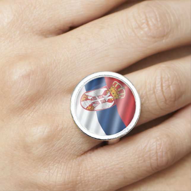 Serbian flag ring (In Situ)
