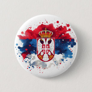 Serbian Flag Serbia Button