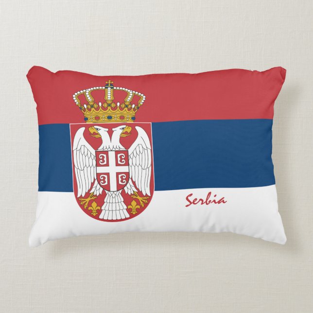 Serbian flag & Serbia fashion holiday /sports Accent Pillow (Front)