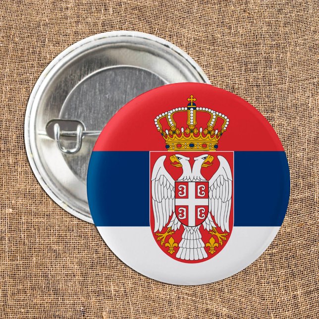 Serbian Flag & Serbia fashion patriot /sports Button (Creator Uploaded)