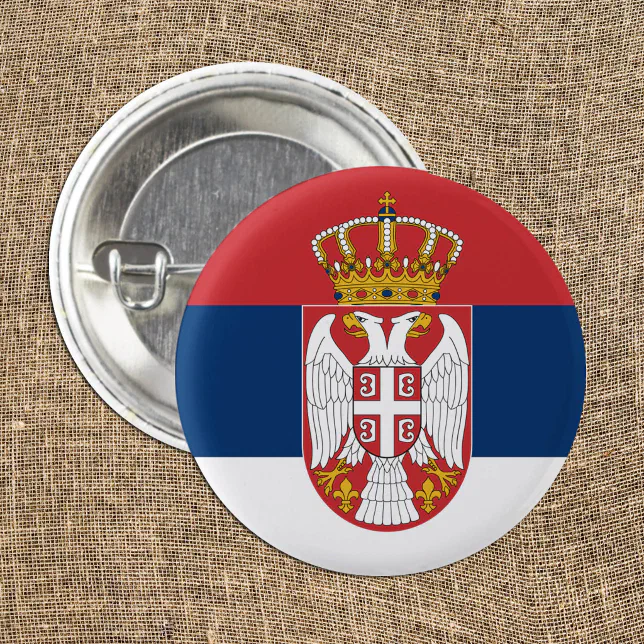 Serbian Flag & Serbia fashion patriot /sports Button | Zazzle