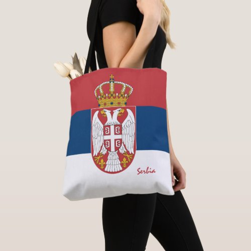 Serbian flag  Serbia fashion sports fans Tote Bag