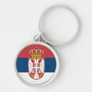 Serbian flag & Serbia holiday, travel /sports Keychain