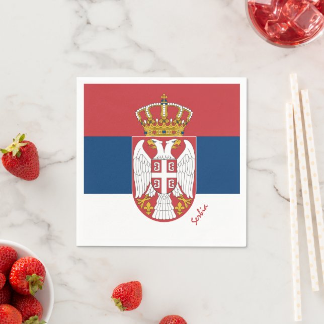 Serbian flag & Serbia party fashion /sports Napkins (Insitu)