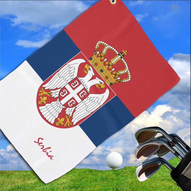 Serbian Flag & Serbia travel, holiday /sport Golf Towel (Creator Uploaded)