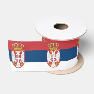 Serbian Flag & Serbia travel, holiday/sports Satin Ribbon