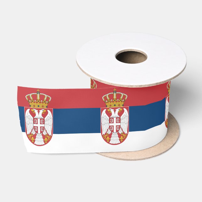 Serbian Flag & Serbia travel, holiday/sports Satin Ribbon (Spool)