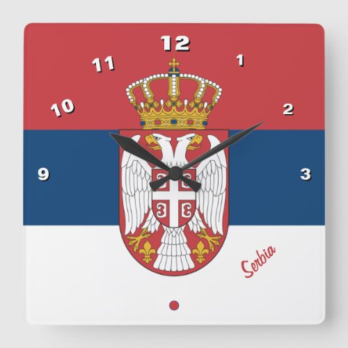 Serbian Flag  Serbia trendy clock sports fan