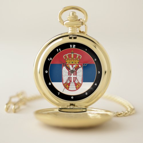 Serbian Flag  Serbia trendy fashion design Pocket Watch