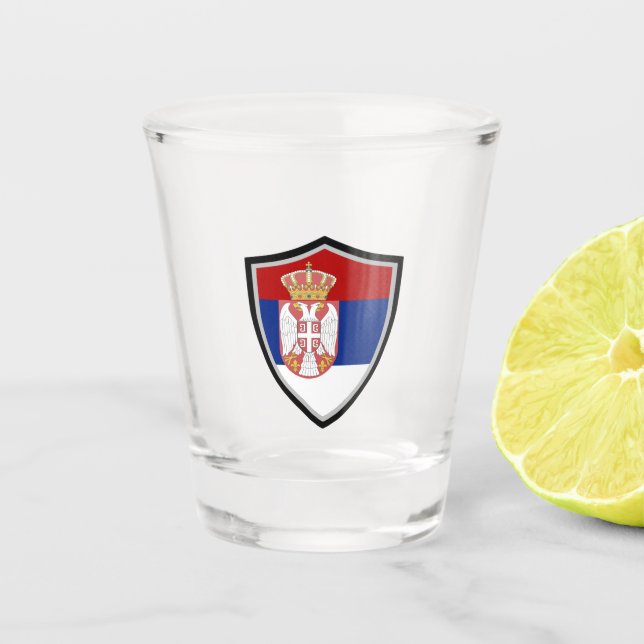 Serbian flag shot glass (Front)