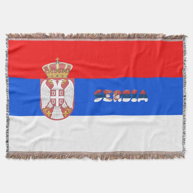 Serbian flag throw blanket (Front)