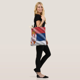 Serbian flag tote bag