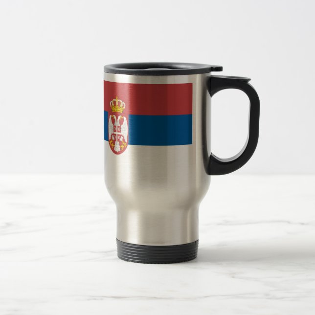 Serbian Flag Travel Mug (Right)