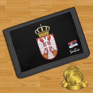 Serbian flag wallet, emblem, Serbia fashion Trifold Wallet
