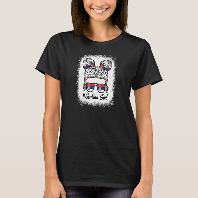 Serbian Girl Flag Serbia Girl Pride Patriotic Wome T-Shirt (Front)