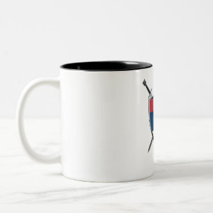 Serbian medieval shield Kosovo is heart Serbia Two-Tone Coffee Mug