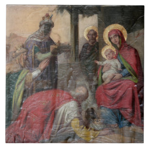 Serbian Orthodox icongraphy at Valjevo Church. - Ceramic Tile