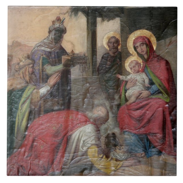 Serbian Orthodox icongraphy at Valjevo Church. - Ceramic Tile (Front)