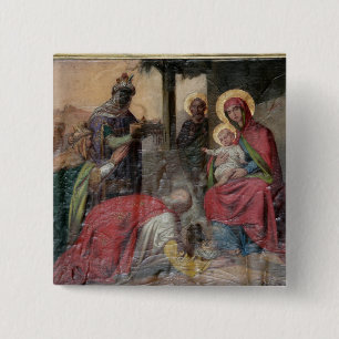 Serbian Orthodox icongraphy at Valjevo Church. - Pinback Button