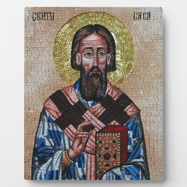 Serbian Orthodox Saint Sava Icon/Plaque Plaque (Front)