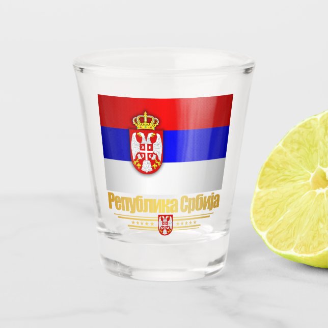 "Serbian Pride" Shirts Shot Glass (Front)