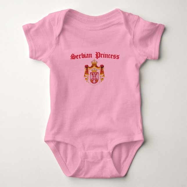 Serbian Princess (with Serbia Coat of Arms) Baby Bodysuit (Front)