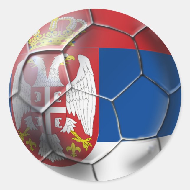 Serbian soccer ball for all lovers of Srbija Classic Round Sticker (Front)
