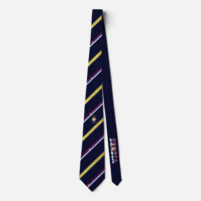 Serbian stripes flag neck tie (Front)