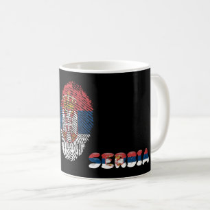 Serbian touch fingerprint flag coffee mug