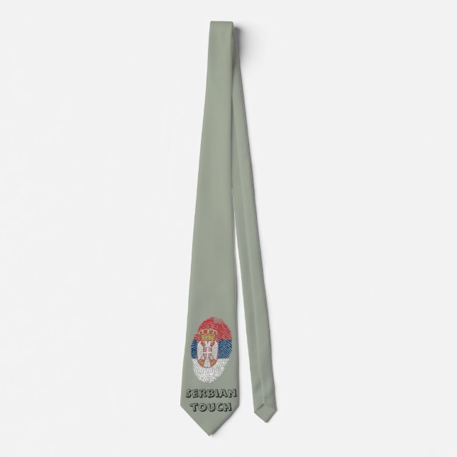 Serbian touch fingerprint flag neck tie (Front)