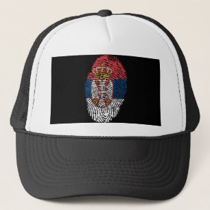 Serbian touch fingerprint flag trucker hat