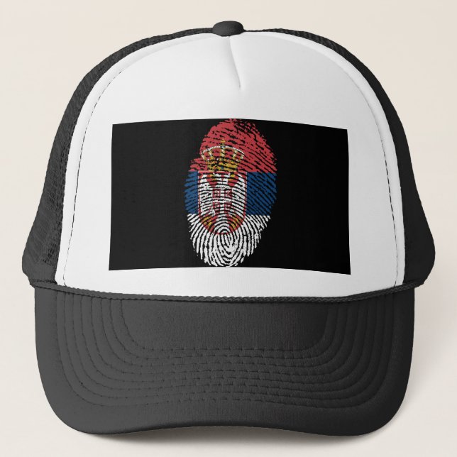 Serbian touch fingerprint flag trucker hat (Front)