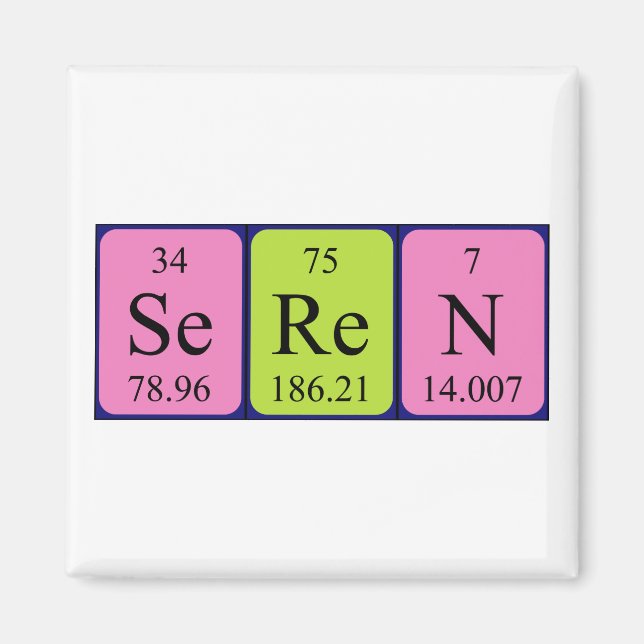 Seren periodic table name magnet (Front)