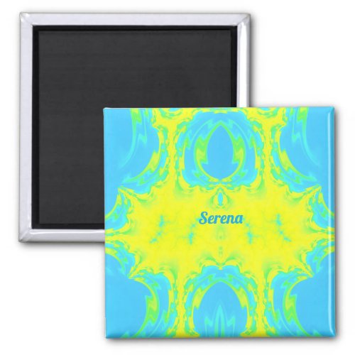 SERENA  Abstract Pattern  Yellow Blue Green   Magnet