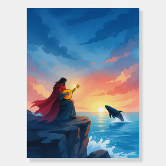 Serenade at Sunset – Dreamy Ocean Fantasy Art Post Foam Board