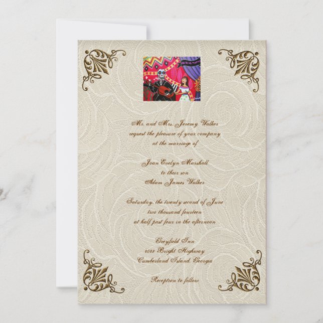Serenade Day of the Dead Wedding Invitation (Front)