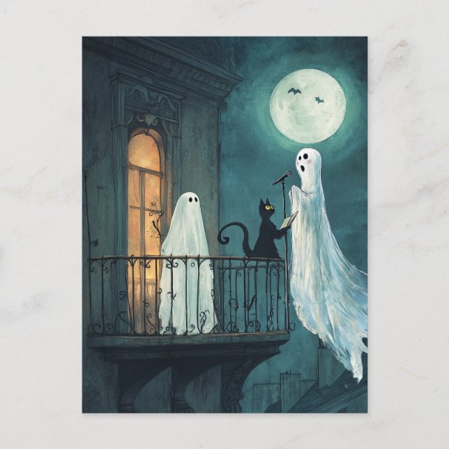 Serenade Ghost at the Balcony Postcard (Front)