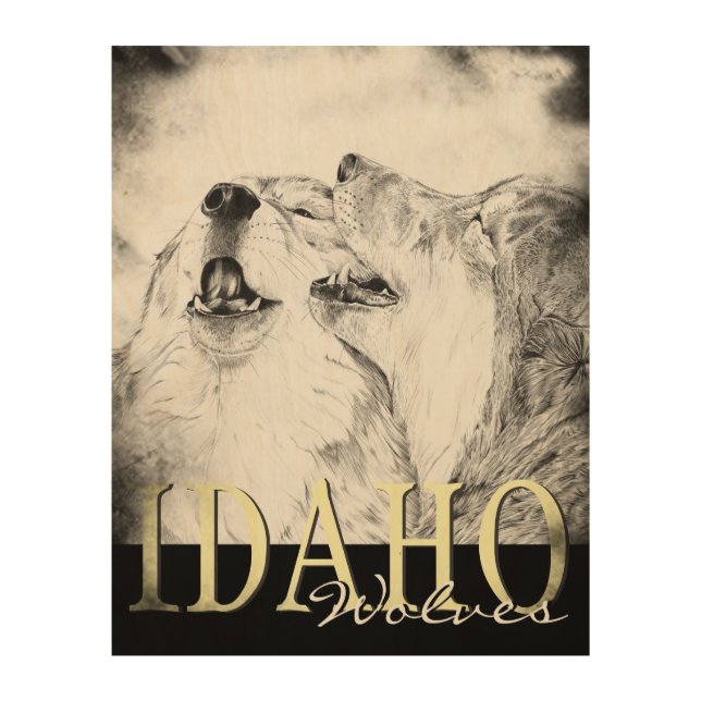 Serenade ~ Idaho Wolves Wood Wall Decor (Front)