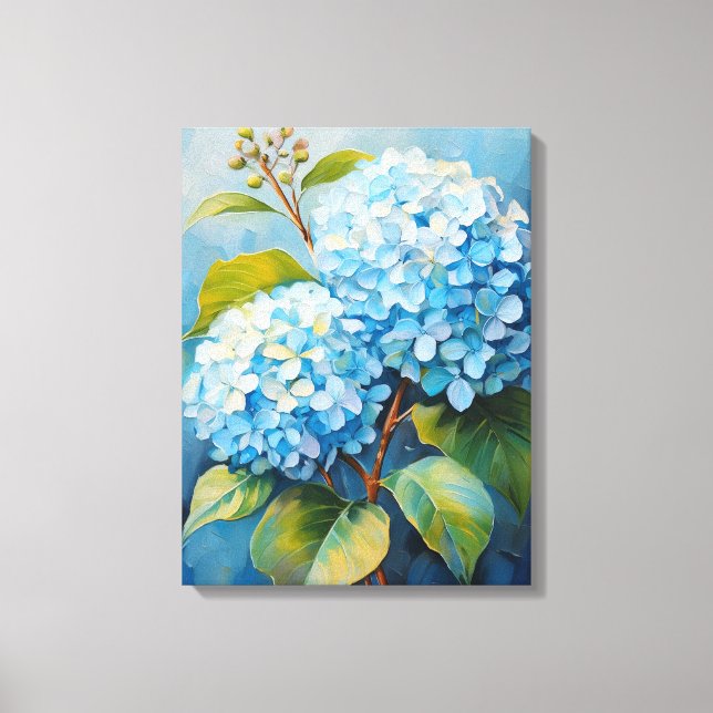 Serenade in Blue: Hydrangea Harmony Canvas Print (Front)