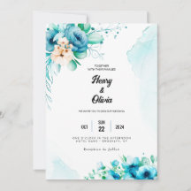 Serenade in Blue: Watercolor Floral Wedding