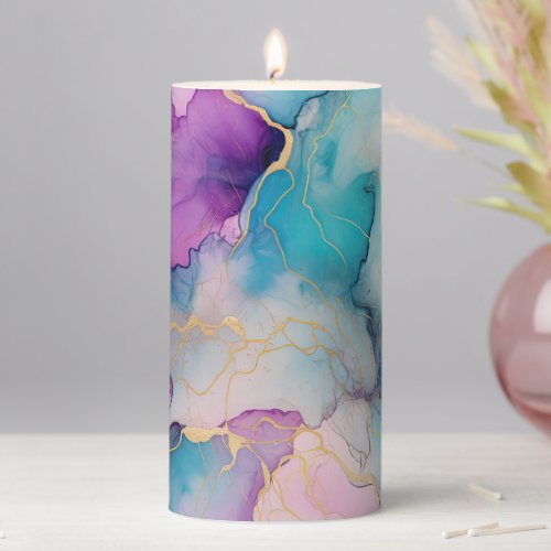 Serendipity Crystal Blue  Pillar Candle