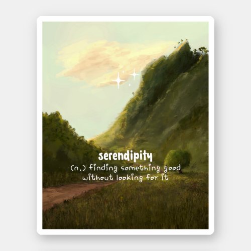 Serendipity Dictionary Typography Text Sparks  Sticker