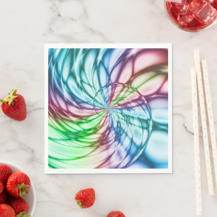 Serendipity Multicolor Fractal Art Napkins